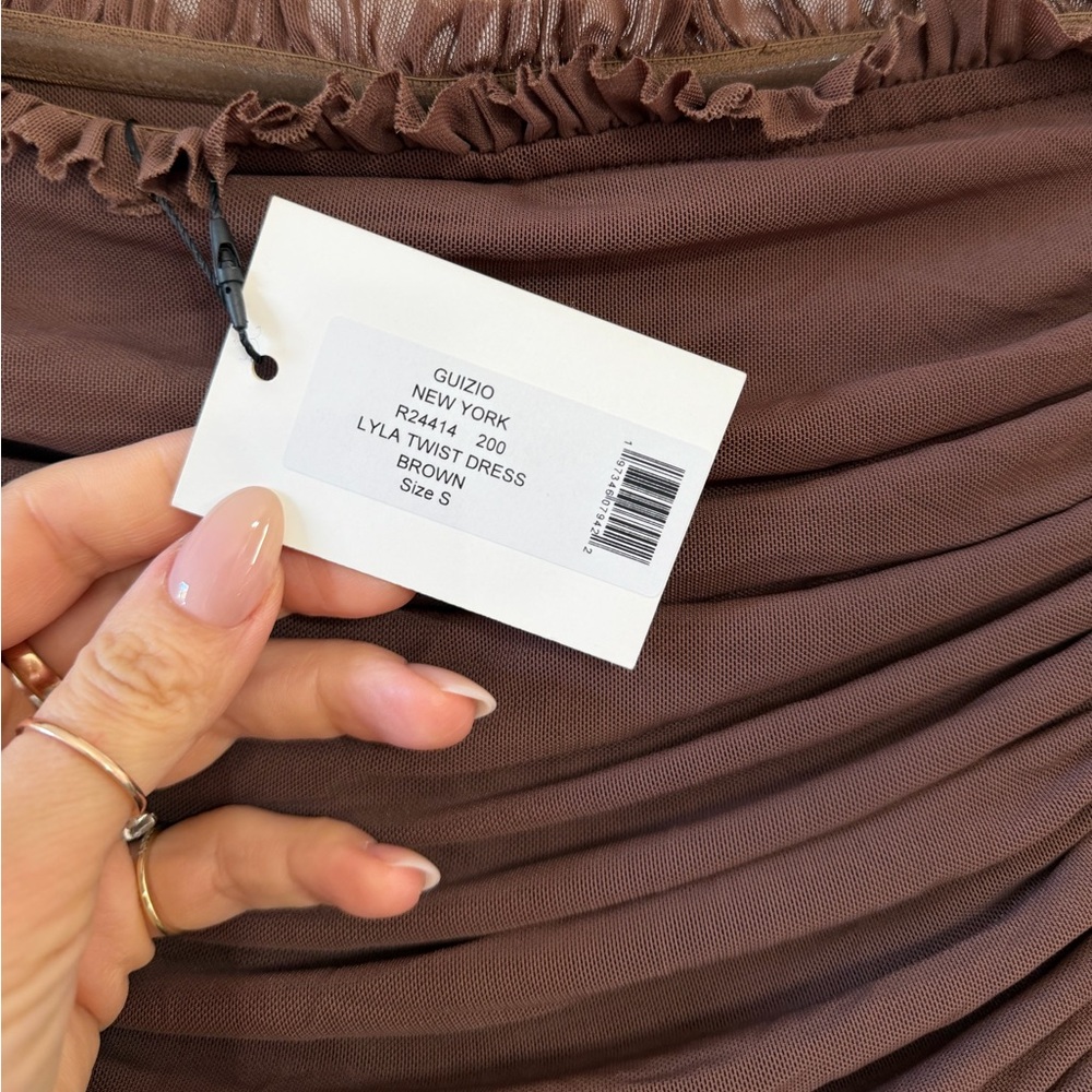 GUIZIO Lyla Twist Dress in Brown - Picture 5 of 8